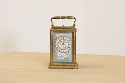 Lot 226 - A French brass cased carriage clock