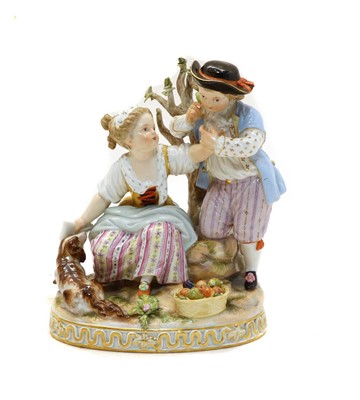 Lot 171 - A Meissen porcelain figural group