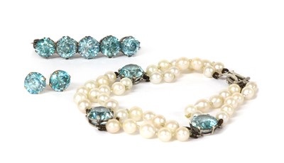 Lot 1296 - A quantity of blue zircon jewellery