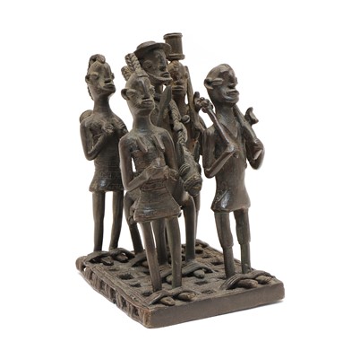 Lot 224 - A Benin bronze group