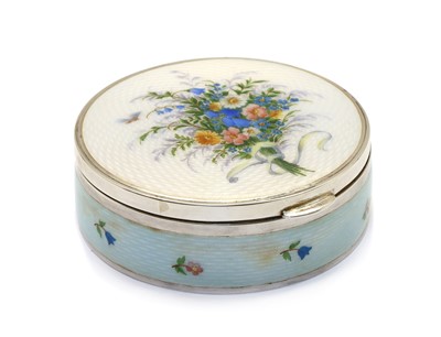 Lot 23 - An Austrian enamelled silver trinket box