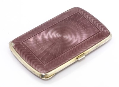 Lot 284 - A Norwegian guilloché enamelled silver cigarette case
