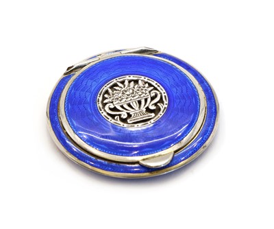 Lot 10 - An Austrian Art Deco enamelled sterling silver compact