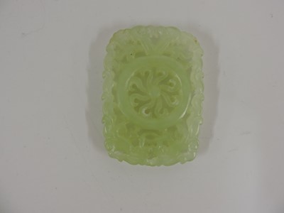 Lot 116 - Two Chinese pierced and carved jade plaques