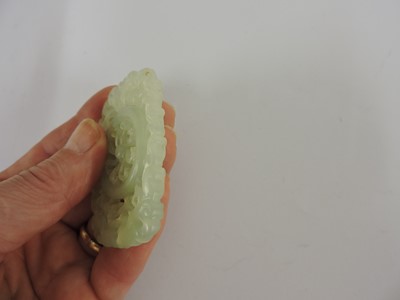 Lot 116 - Two Chinese pierced and carved jade plaques