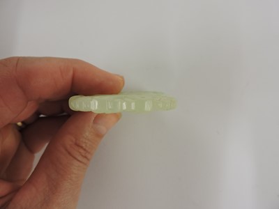 Lot 116 - Two Chinese pierced and carved jade plaques