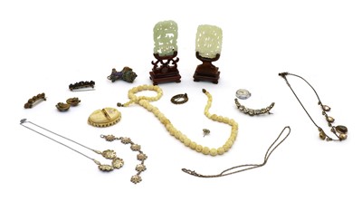 Lot 116 - Two Chinese pierced and carved jade plaques