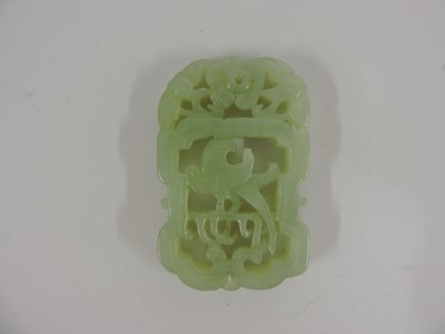Lot 116 - Two Chinese pierced and carved jade plaques