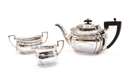Lot 33 - A silver three piece tea service by Viner's
