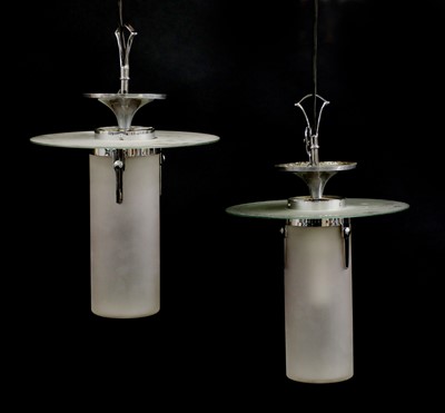 Lot 181 - A pair of Art Deco hanging lights