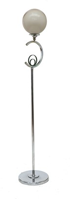 Lot 198 - An Art Deco chrome standard lamp