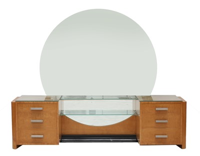 Lot 222 - An Art Deco maple and ebonised dressing table