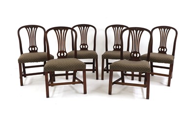 Lot 376 - A set of six George III mahogany dining chairs