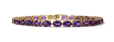 Lot 134 - A 9ct gold amethyst bracelet