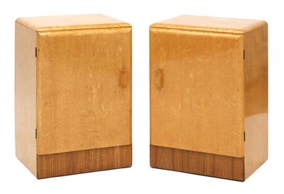 Lot 191 - A pair of Art Deco bird's-eye maple bedside cupboards