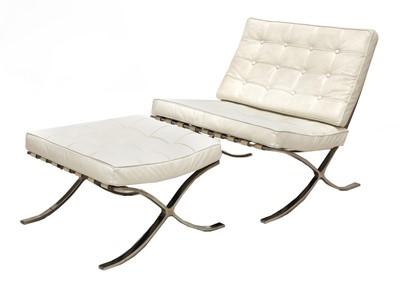 Lot 695 - A Barcelona chair and ottoman
