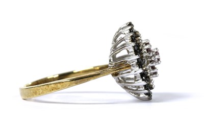 Lot 130 - A 9ct gold treated diamond cluster ring