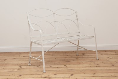 Lot 99 - A Regency wrought iron garden seat