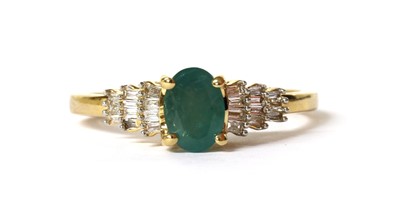 Lot 266 - An 18ct gold grandidierite and diamond ring