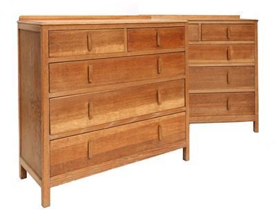 Lot 152 - A pair of Cotswold School limed oak chests
