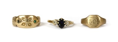 Lot 179 - Three 9ct gold rings