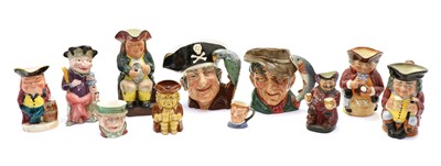 Lot 279 - Eleven toby and character mugs and jugs