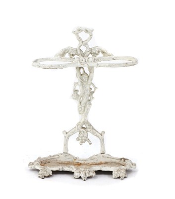 Lot 494 - A Victorian Coalbrookdale style cast iron umbrella stand