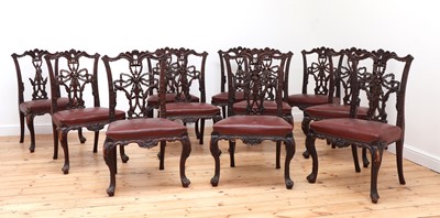 Lot 81 - A set of twelve mahogany dining chairs in the manner of Gillows