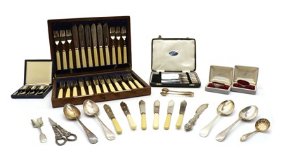 Lot 39A - A collection of silver of silver plated items