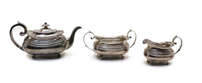 Lot 40 - A George III silver three piece teaset