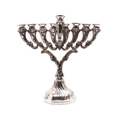 Lot 43 - A silver menorah