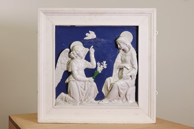 Lot 420 - A Cantagalli della Robbia style plaque