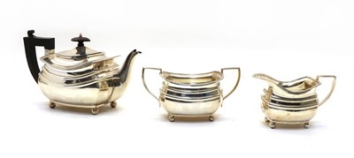 Lot 53 - A silver three piece tea service