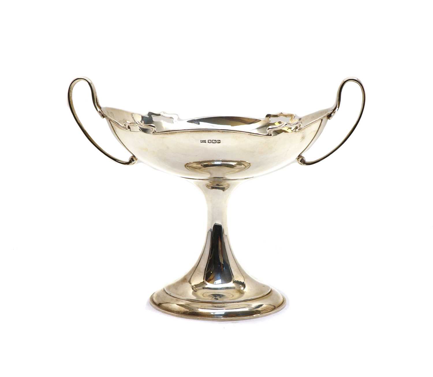 Lot 23 - A twin handled silver comport