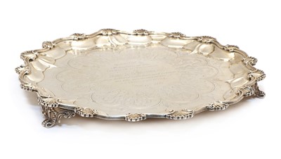 Lot 70 - A Victorian silver salver