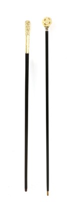 Lot 302 - A Chinese puzzle ball walking stick