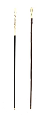 Lot 303 - A Shibayama ivory-handled walking cane
