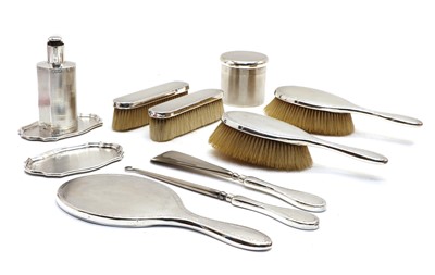 Lot 36 - A silver dressing table set