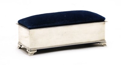 Lot 75 - A silver velvet jewellery casket