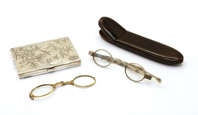 Lot 72 - A pair of silver spectacles