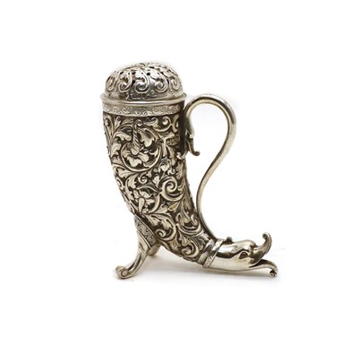 Lot 65 - A novelty silver sugar caster