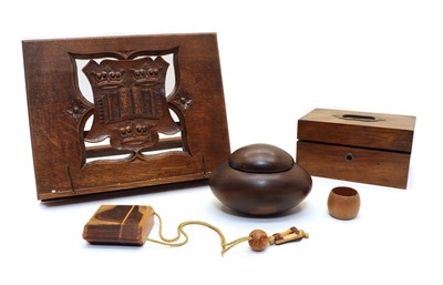 Lot 110 - A carved oak adjustable book rest