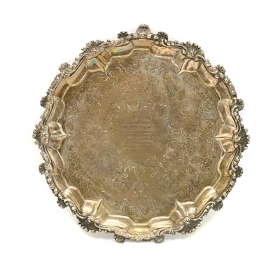 Lot 15 - A Victorian silver waiter