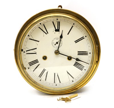 Lot 64 - A New Haven ship's bulkhead clock