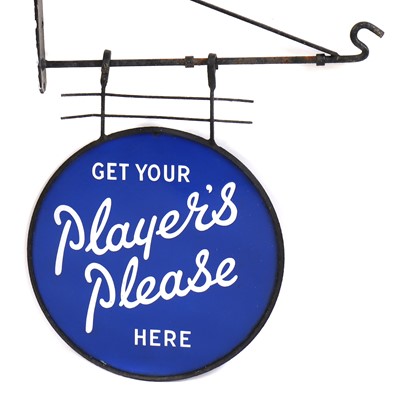 Lot 195 - A double sided circular hanging enamel advertising sign