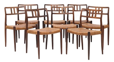Lot 557 - A set of eight rosewood 'Model 79' chairs