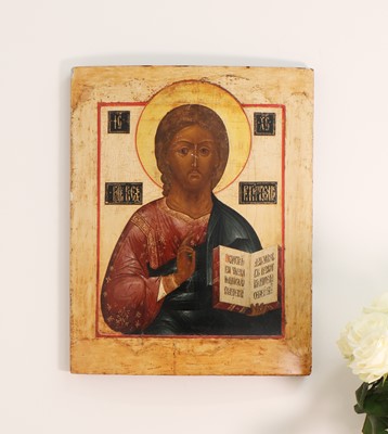Lot 28 - A large icon of Christ Pantocrator