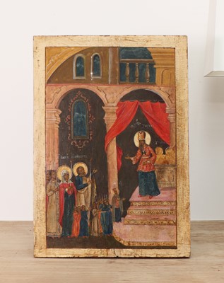 Lot 13 - An icon of the Presentation of the Mother of God in the Temple