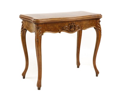 Lot 280 - A Victorian burr walnut card table