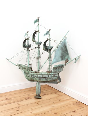 Lot 441 - A green patinated copper weathervane